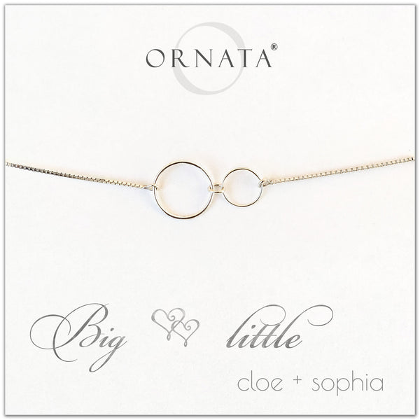 Big Little Silver Bracelet on Personalized Jewelry Card – Ornata